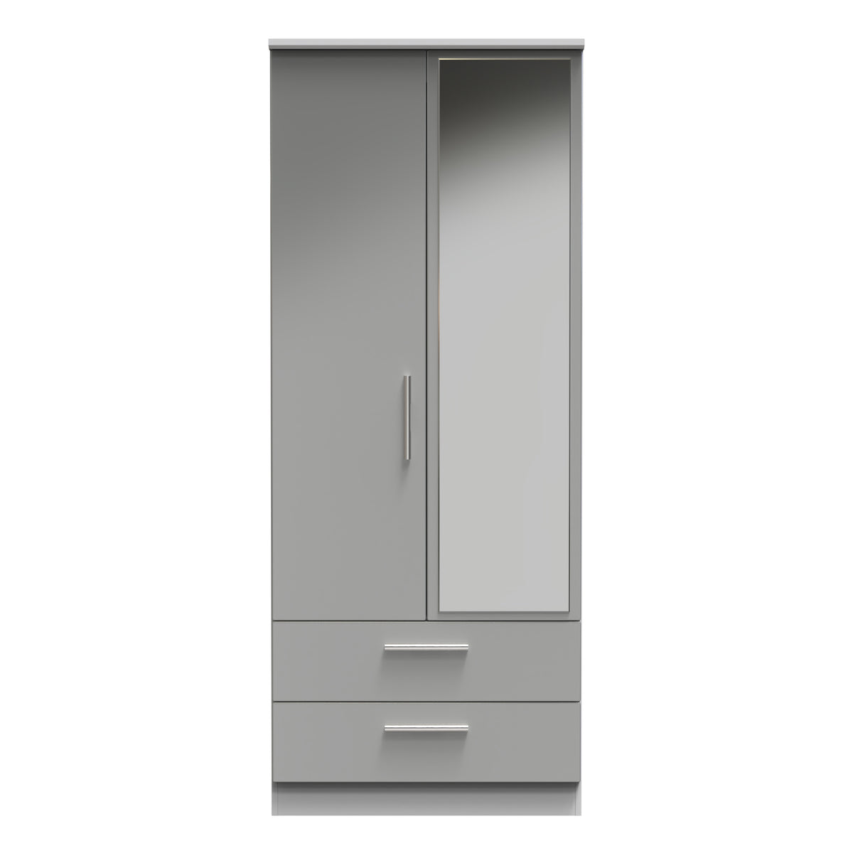 Knightsbridge 2ft6in 2 Drawer Mirror Wardrobe