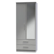 Knightsbridge 2ft6in 2 Drawer Mirror Wardrobe