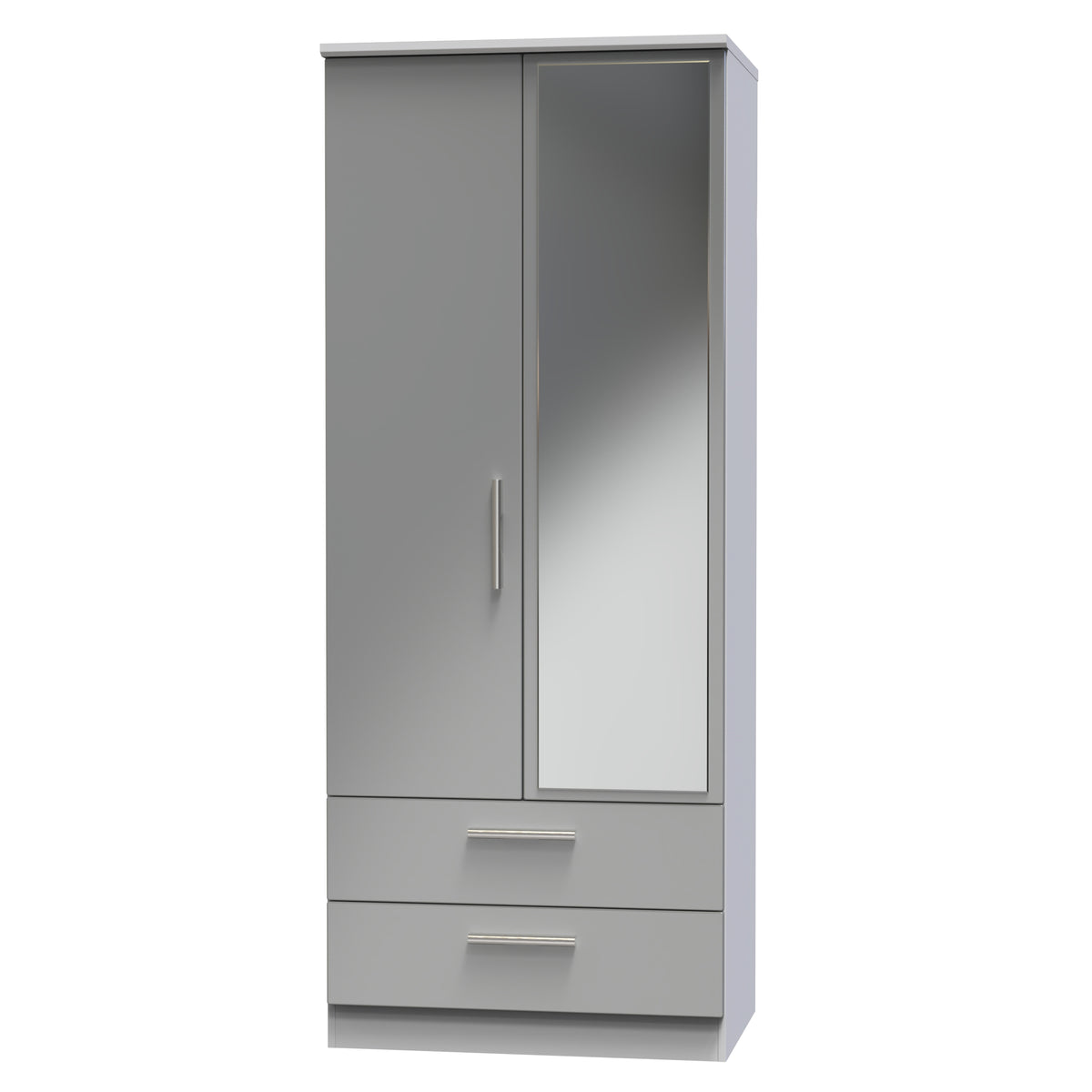 Knightsbridge 2ft6in 2 Drawer Mirror Wardrobe