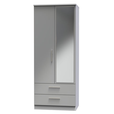 Knightsbridge 2ft6in 2 Drawer Mirror Wardrobe