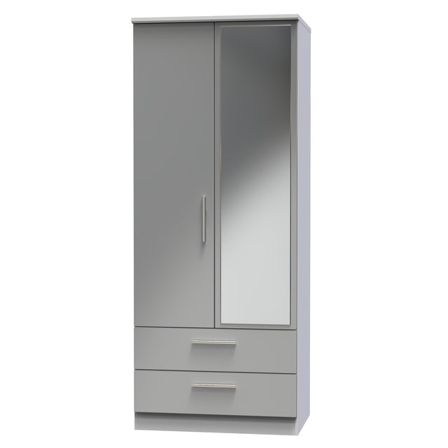 Knightsbridge 2ft6in 2 Drawer Mirror Wardrobe