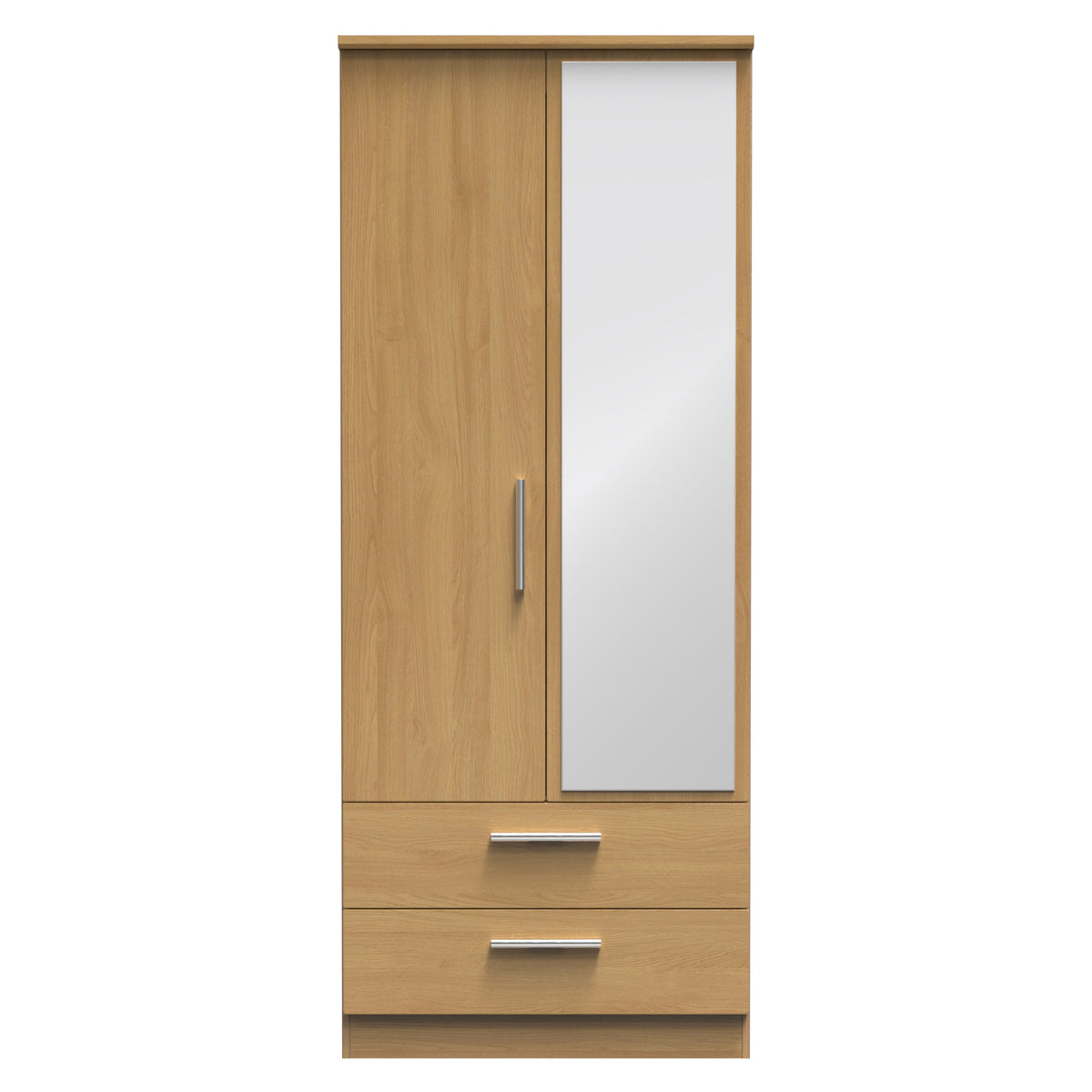 Knightsbridge 2ft6in 2 Drawer Mirror Wardrobe