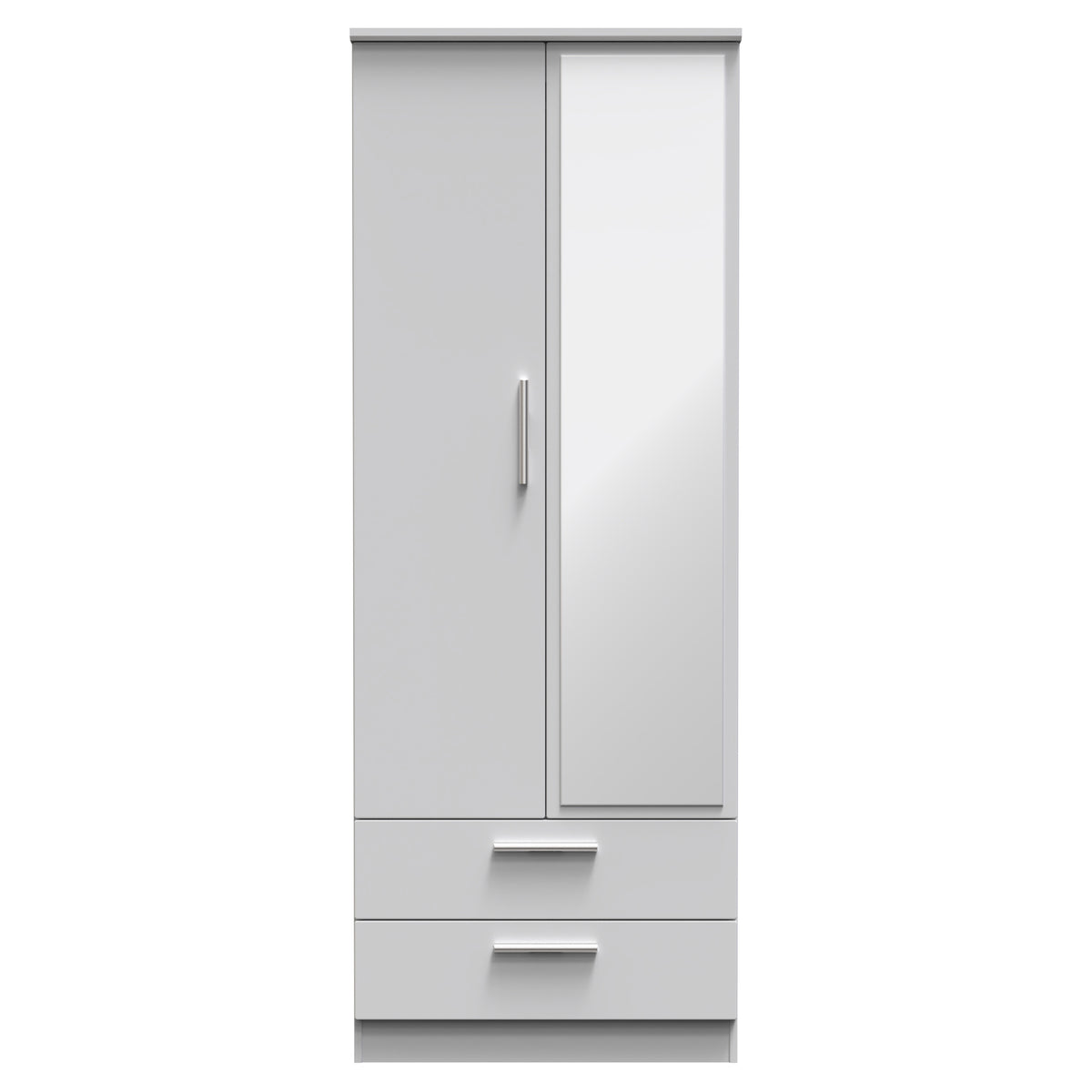 Knightsbridge Tall 2 Drawer Mirrored Wardrobe