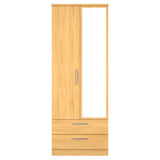 Knightsbridge Tall 2 Drawer Mirrored Wardrobe