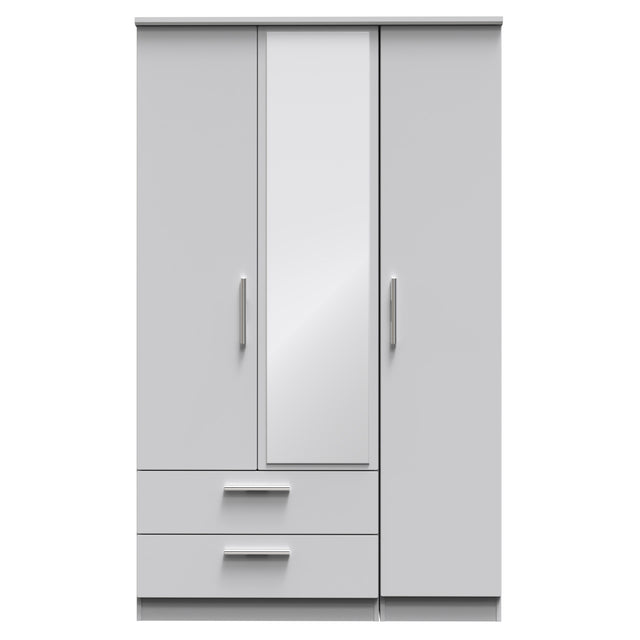 Knightsbridge Triple 2 Drawer Mirrored Wardrobe