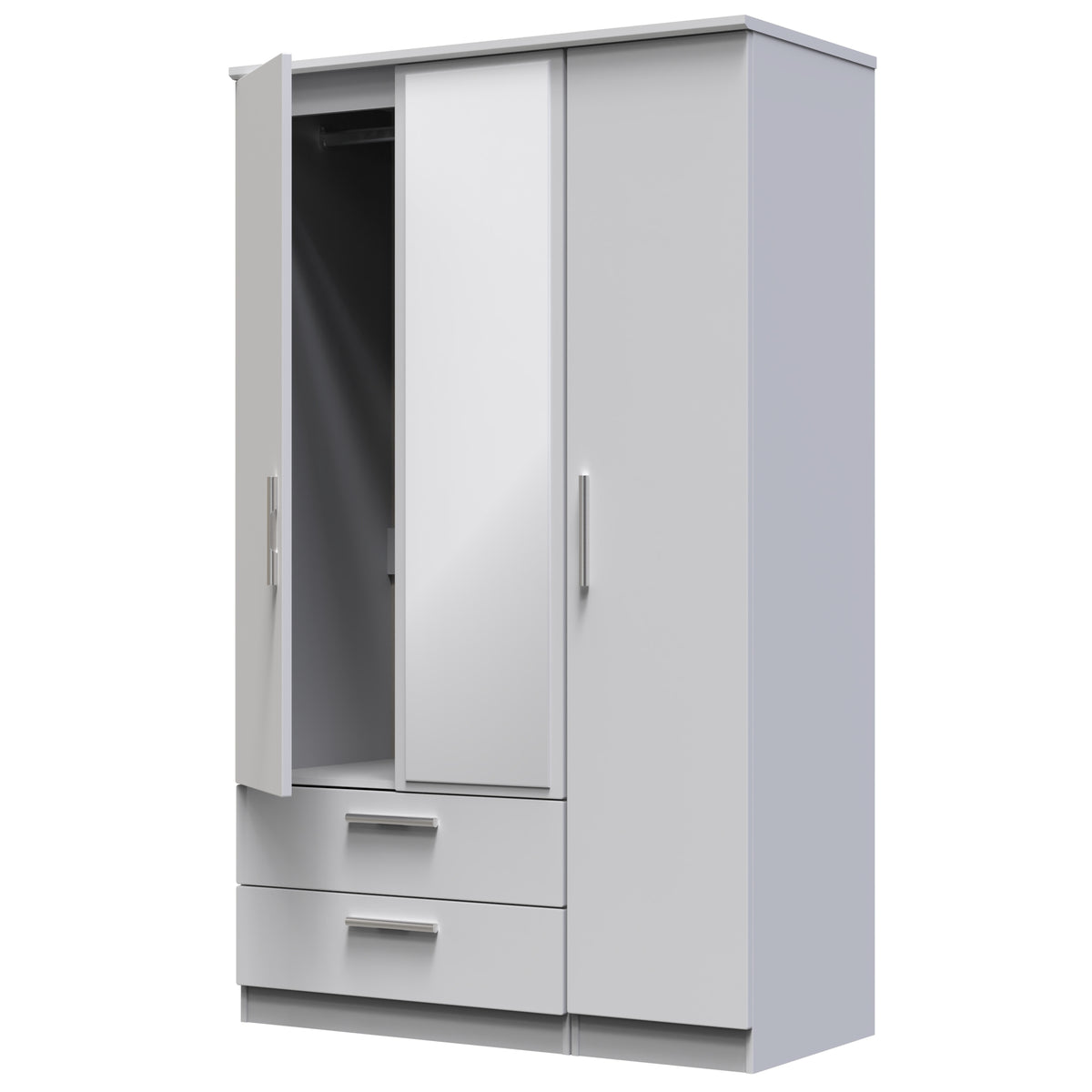 Knightsbridge Triple 2 Drawer Mirrored Wardrobe