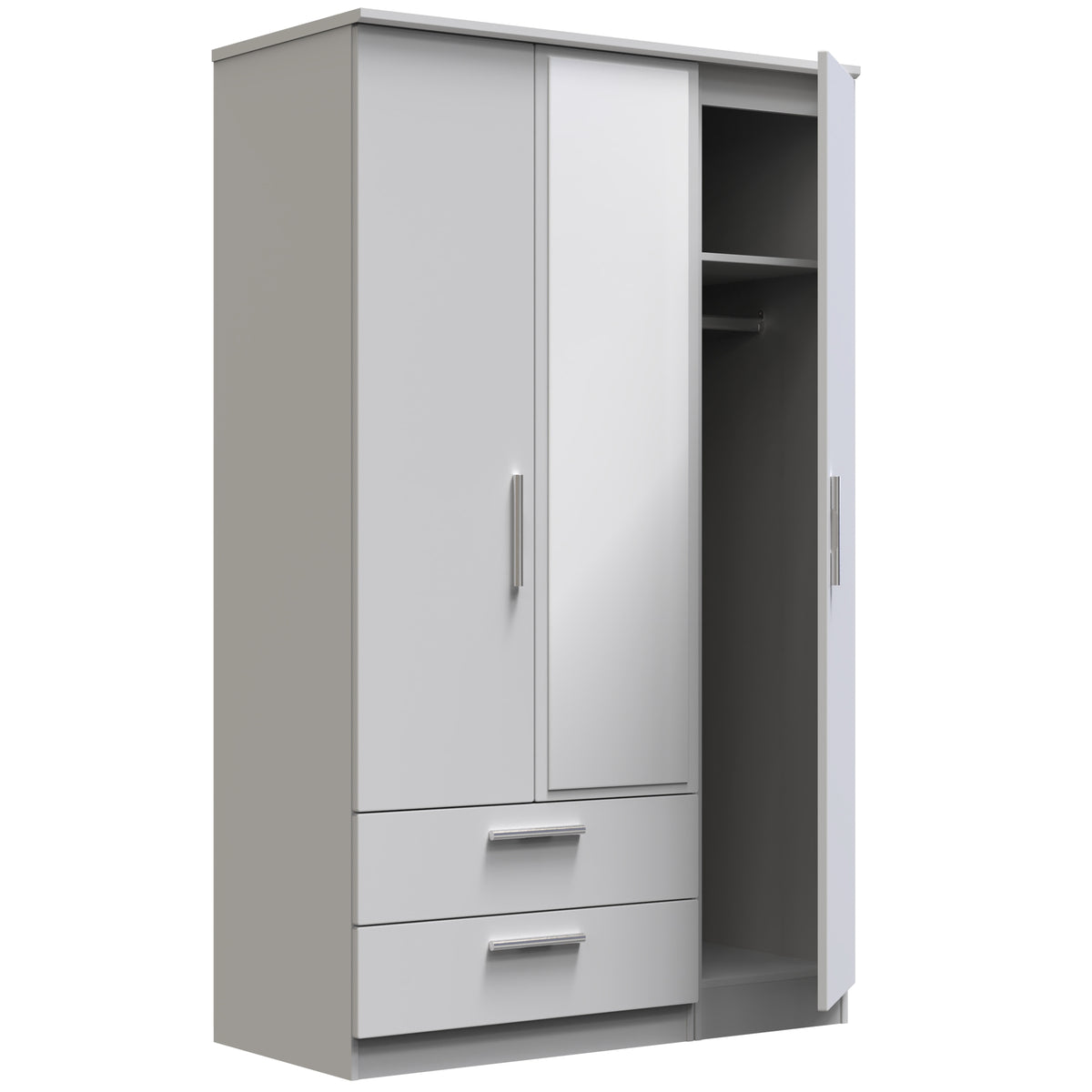 Knightsbridge Triple 2 Drawer Mirrored Wardrobe