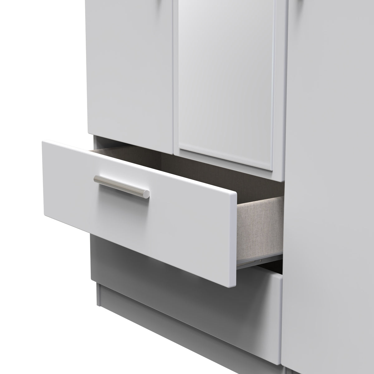 Knightsbridge Triple 2 Drawer Mirrored Wardrobe