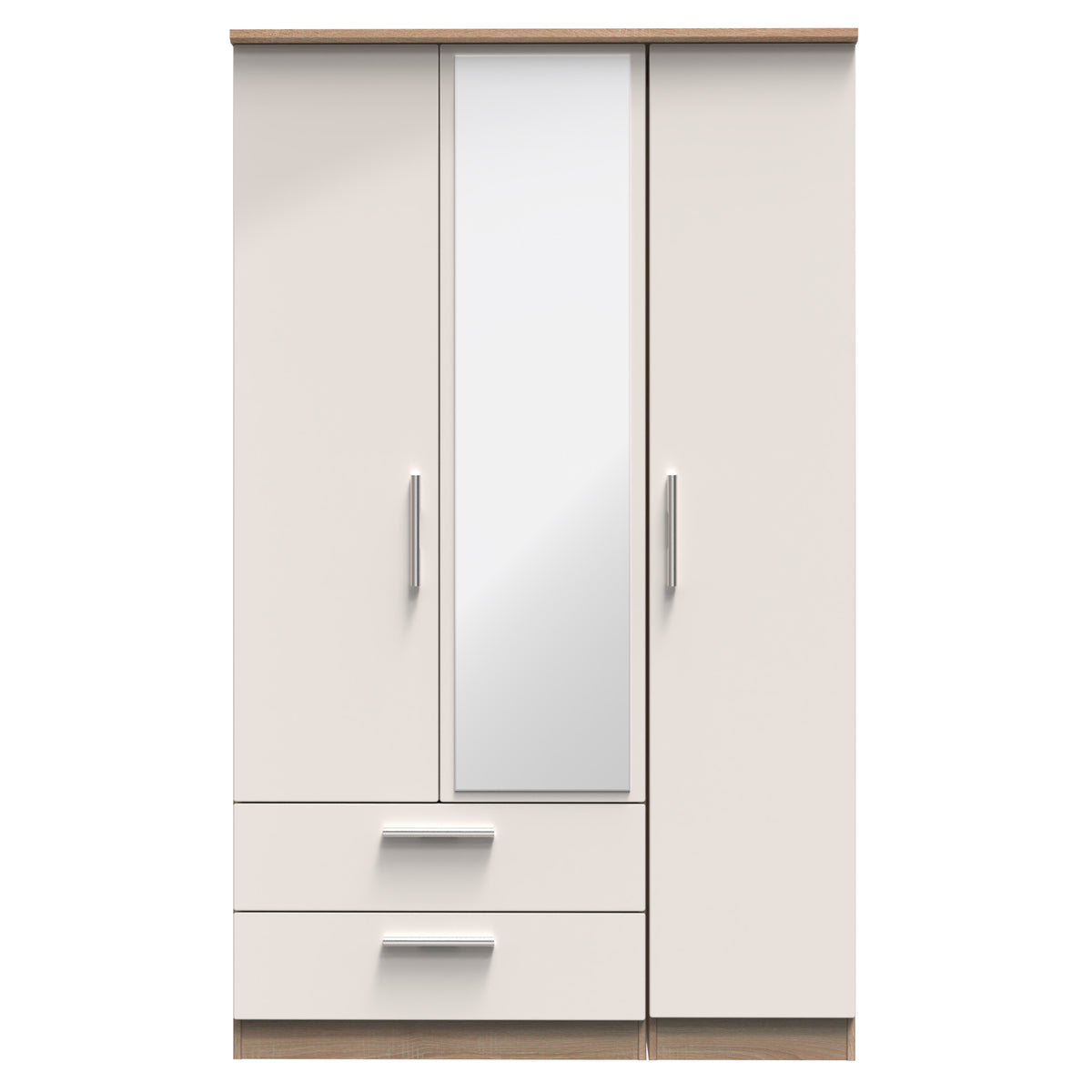 Knightsbridge Triple 2 Drawer Mirrored Wardrobe
