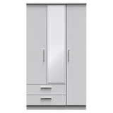 Knightsbridge Tall Triple 2 Drawer Mirrored Wardrobe