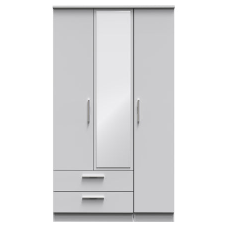 Knightsbridge Tall Triple 2 Drawer Mirrored Wardrobe