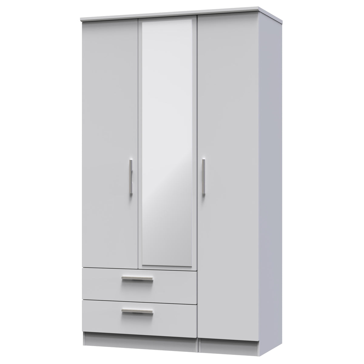 Knightsbridge Tall Triple 2 Drawer Mirrored Wardrobe
