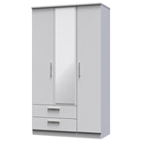 Knightsbridge Tall Triple 2 Drawer Mirrored Wardrobe