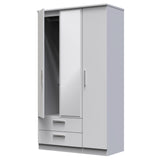 Knightsbridge Tall Triple 2 Drawer Mirrored Wardrobe
