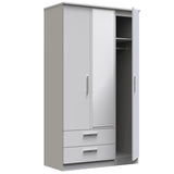 Knightsbridge Tall Triple 2 Drawer Mirrored Wardrobe
