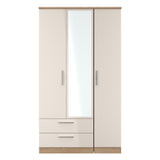 Knightsbridge Tall Triple 2 Drawer Mirrored Wardrobe