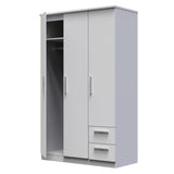 Knightsbridge Triple Plain + Drawer Wardrobe