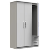 Knightsbridge Triple Plain + Drawer Wardrobe