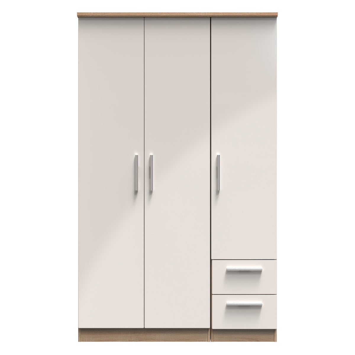 Knightsbridge Triple Plain + Drawer Wardrobe