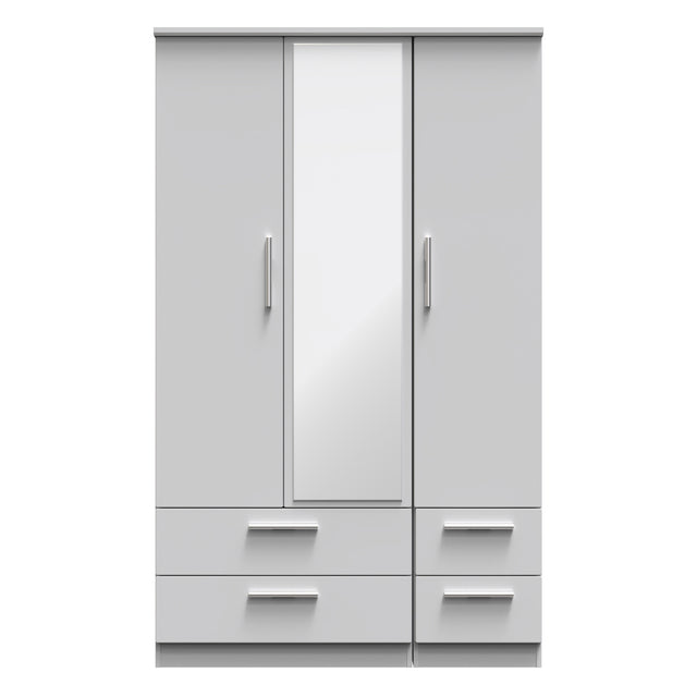 Knightsbridge Triple 2 Drawer Mirror + Drawer Wardrobe