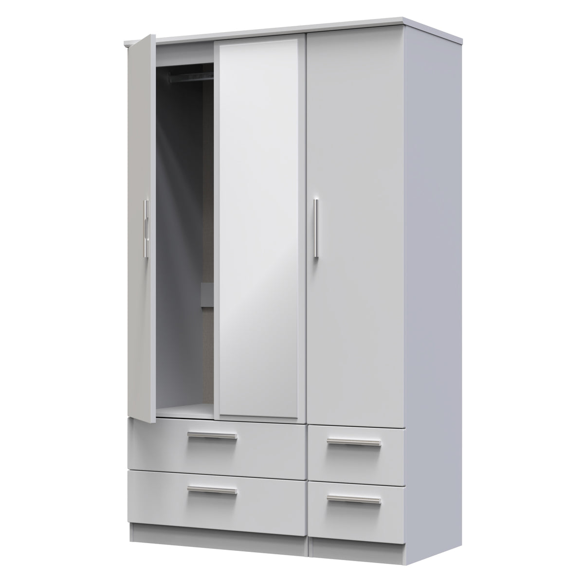 Knightsbridge Triple 2 Drawer Mirror + Drawer Wardrobe