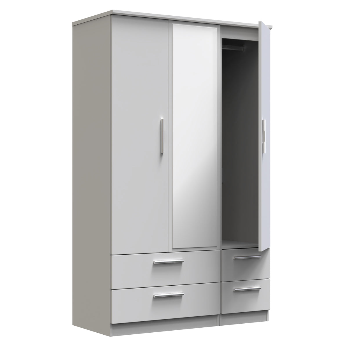 Knightsbridge Triple 2 Drawer Mirror + Drawer Wardrobe