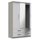 Knightsbridge Triple 2 Drawer Mirror + Drawer Wardrobe