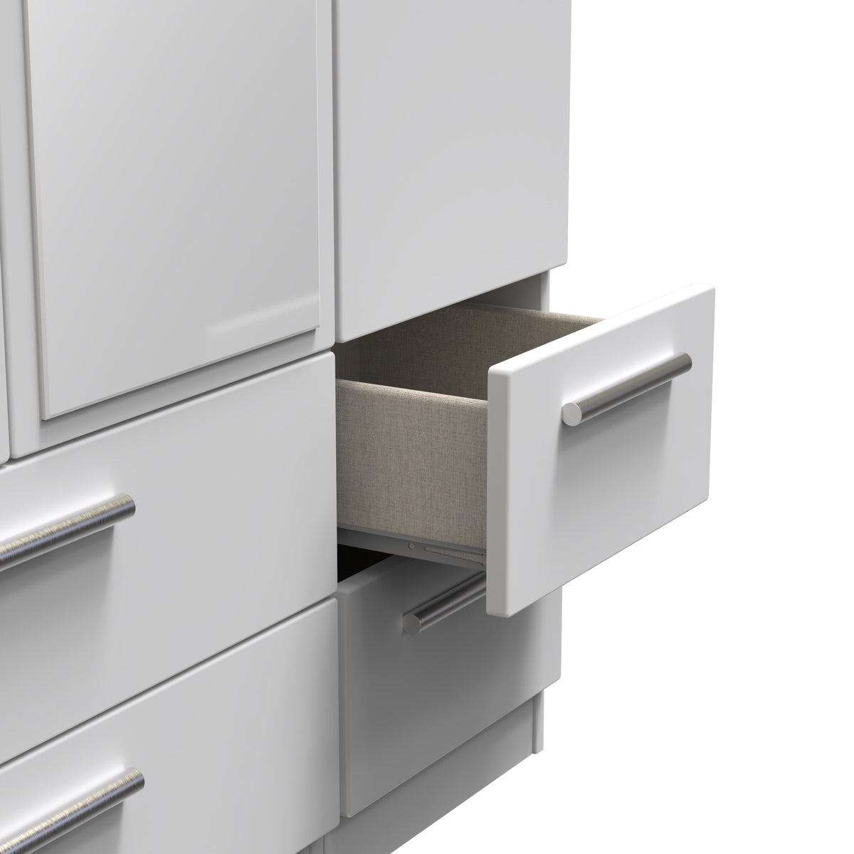 Knightsbridge Triple 2 Drawer Mirror + Drawer Wardrobe