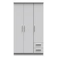 Knightsbridge Tall Triple Plain + Drawer Wardrobe