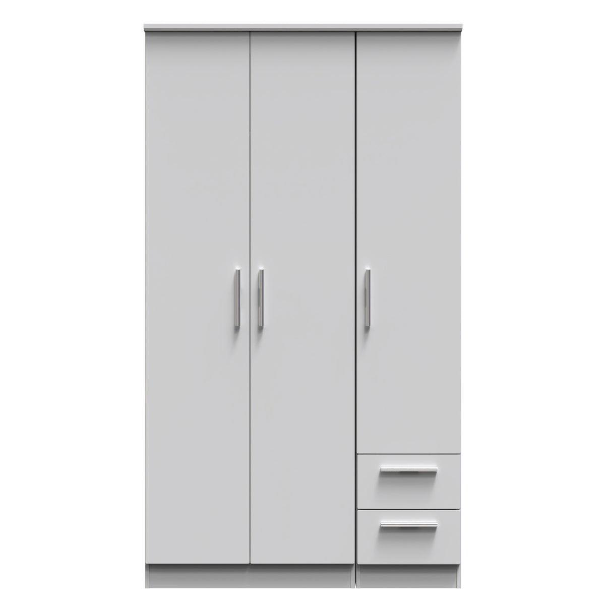 Knightsbridge Tall Triple Plain + Drawer Wardrobe