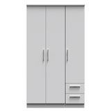 Knightsbridge Tall Triple Plain + Drawer Wardrobe