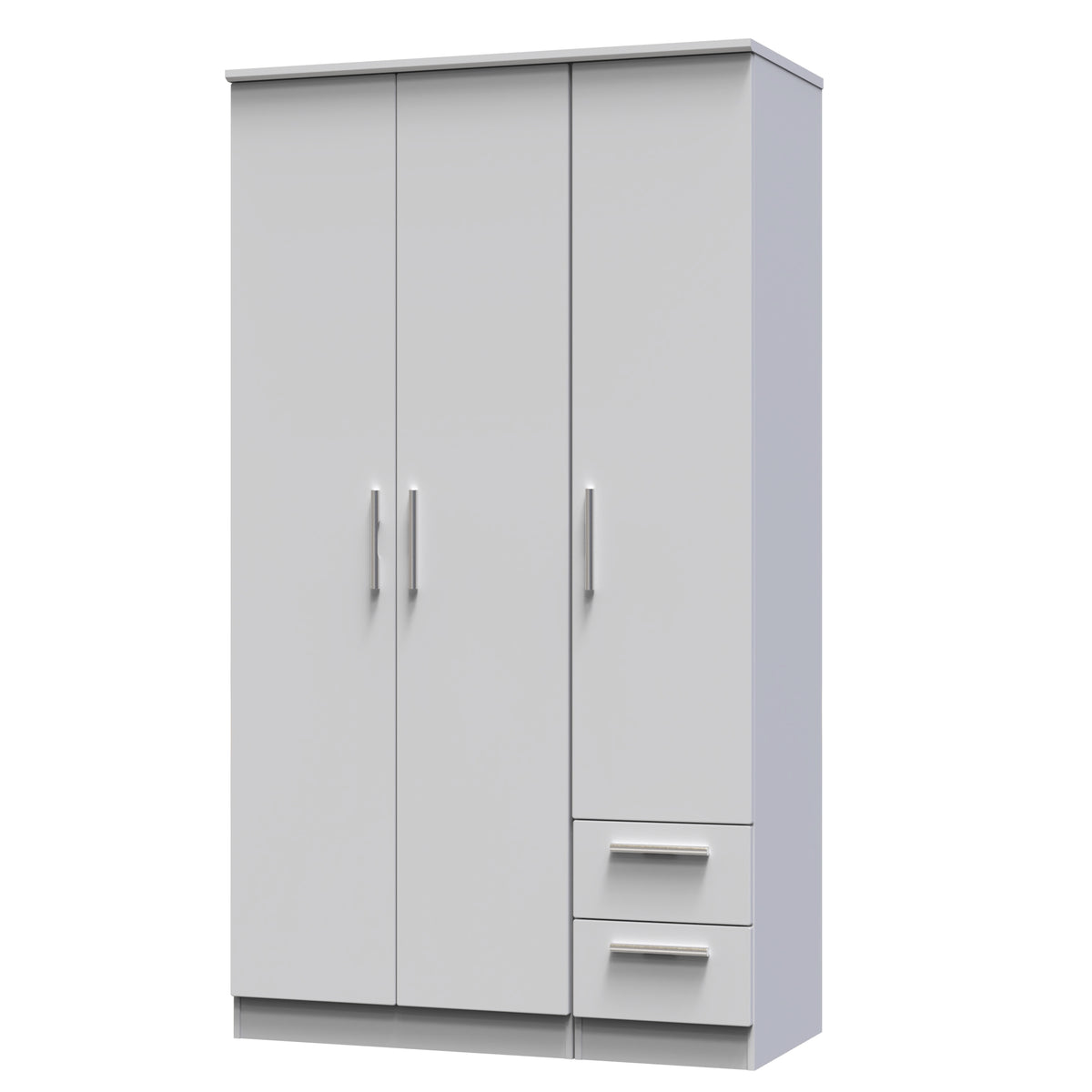 Knightsbridge Tall Triple Plain + Drawer Wardrobe