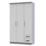Knightsbridge Tall Triple Plain + Drawer Wardrobe