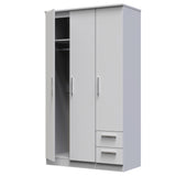 Knightsbridge Tall Triple Plain + Drawer Wardrobe