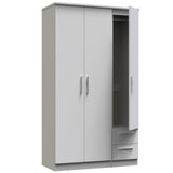 Knightsbridge Tall Triple Plain + Drawer Wardrobe