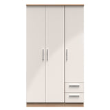 Knightsbridge Tall Triple Plain + Drawer Wardrobe