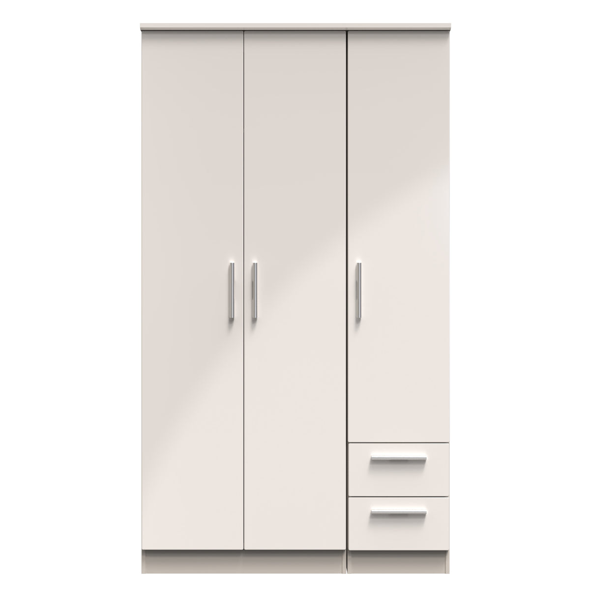 Knightsbridge Tall Triple Plain + Drawer Wardrobe