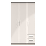 Knightsbridge Tall Triple Plain + Drawer Wardrobe
