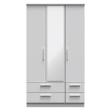 Knightsbridge Tall Triple 2 Drawer Mirror + Drawer Wardrobe