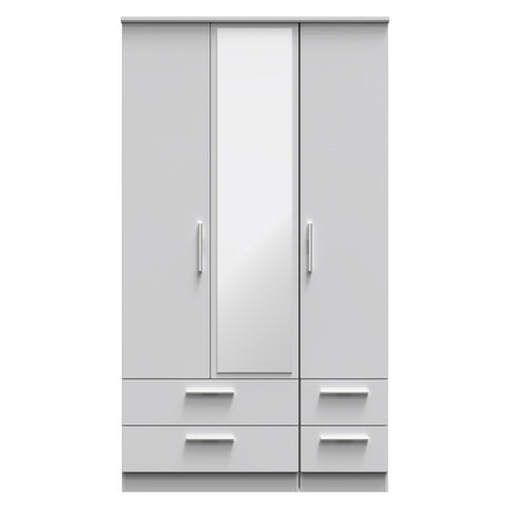 Knightsbridge Tall Triple 2 Drawer Mirror + Drawer Wardrobe