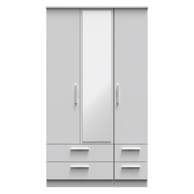 Knightsbridge Tall Triple 2 Drawer Mirror + Drawer Wardrobe