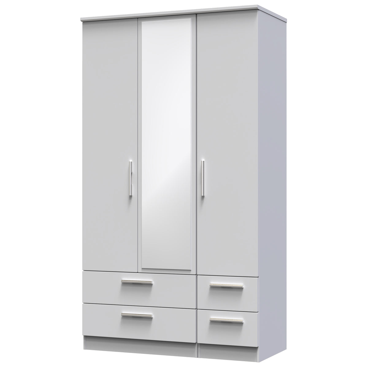 Knightsbridge Tall Triple 2 Drawer Mirror + Drawer Wardrobe