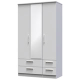 Knightsbridge Tall Triple 2 Drawer Mirror + Drawer Wardrobe