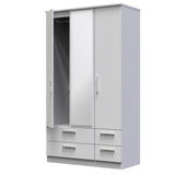 Knightsbridge Tall Triple 2 Drawer Mirror + Drawer Wardrobe
