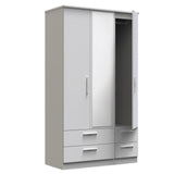 Knightsbridge Tall Triple 2 Drawer Mirror + Drawer Wardrobe
