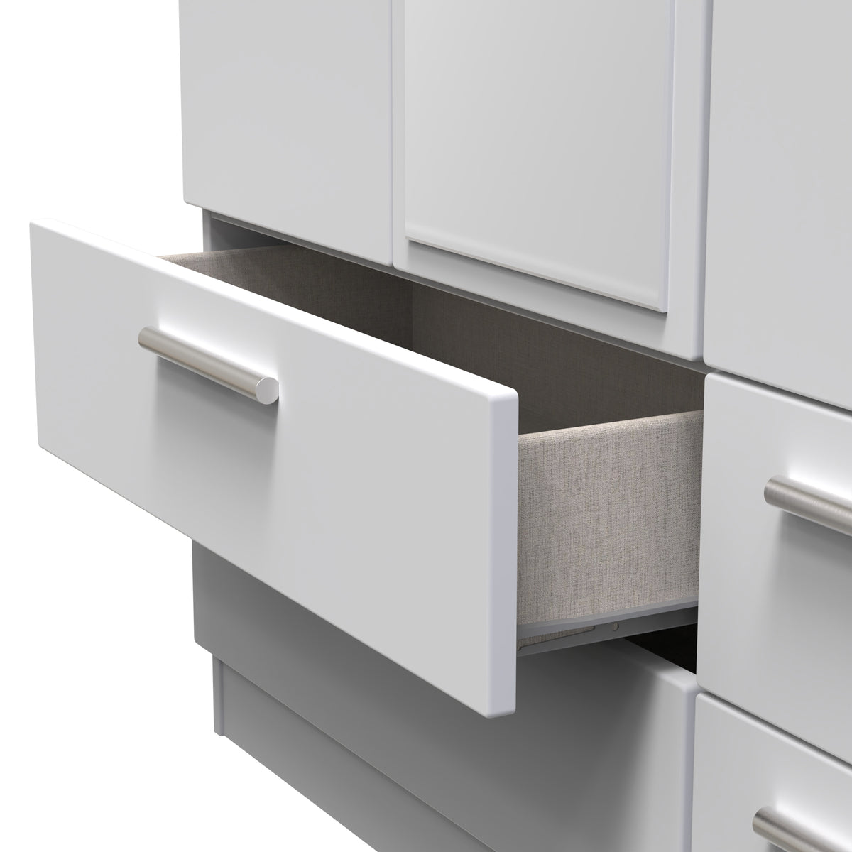 Knightsbridge Tall Triple 2 Drawer Mirror + Drawer Wardrobe