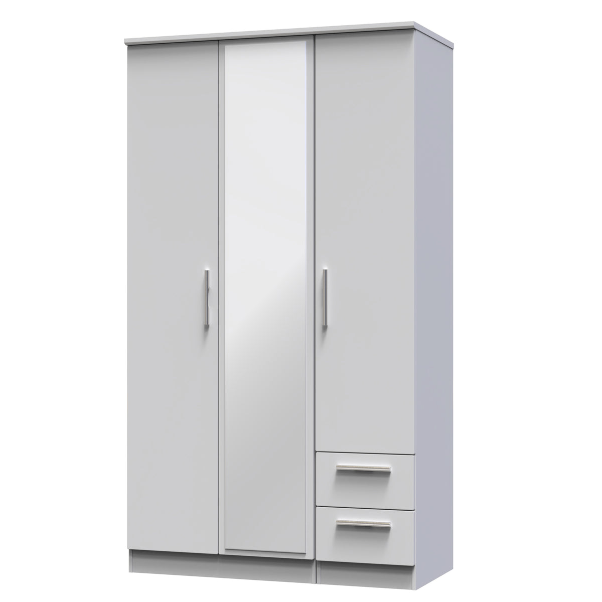 Knightsbridge Tall Triple Mirror + Drawer Wardrobe