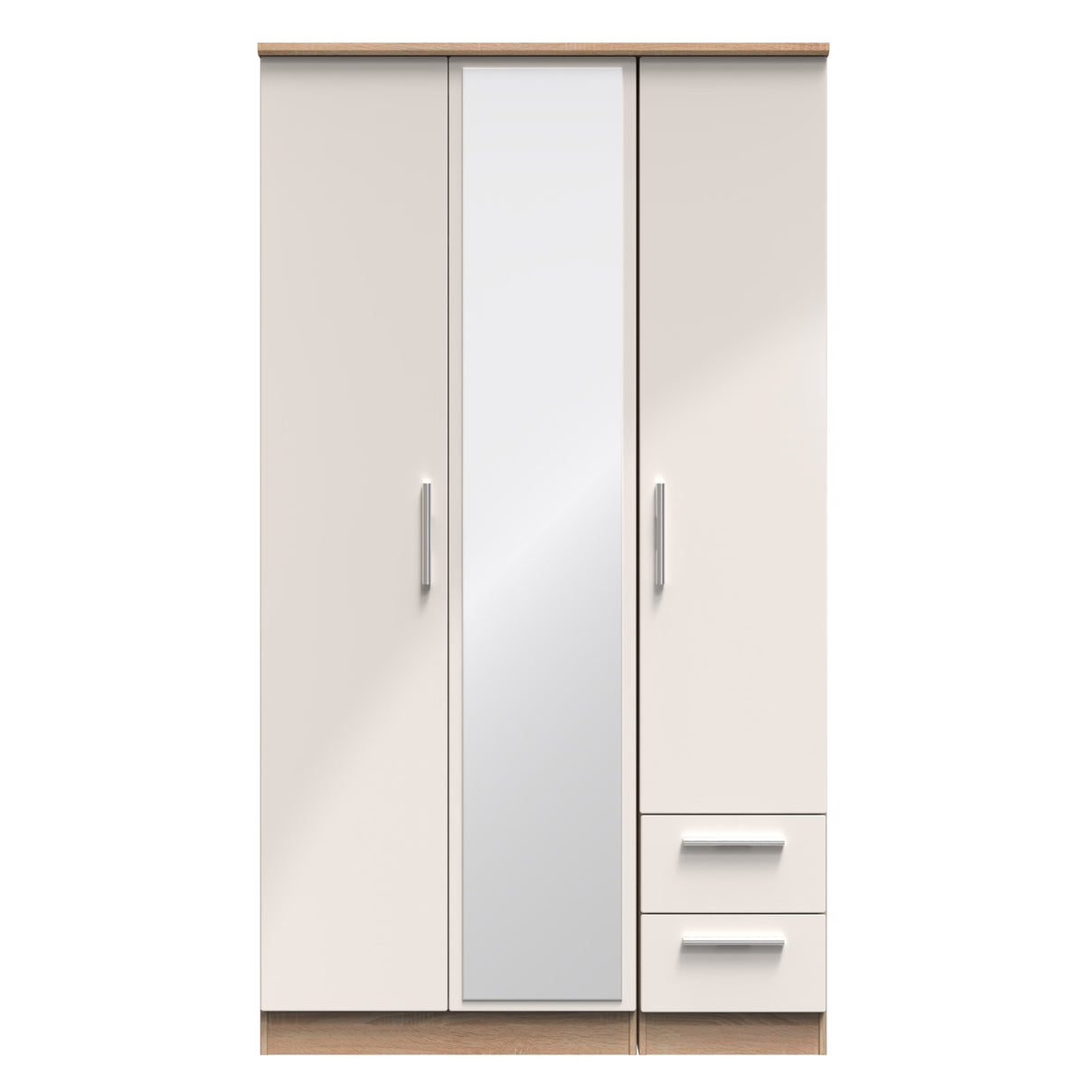 Knightsbridge Tall Triple Mirror + Drawer Wardrobe