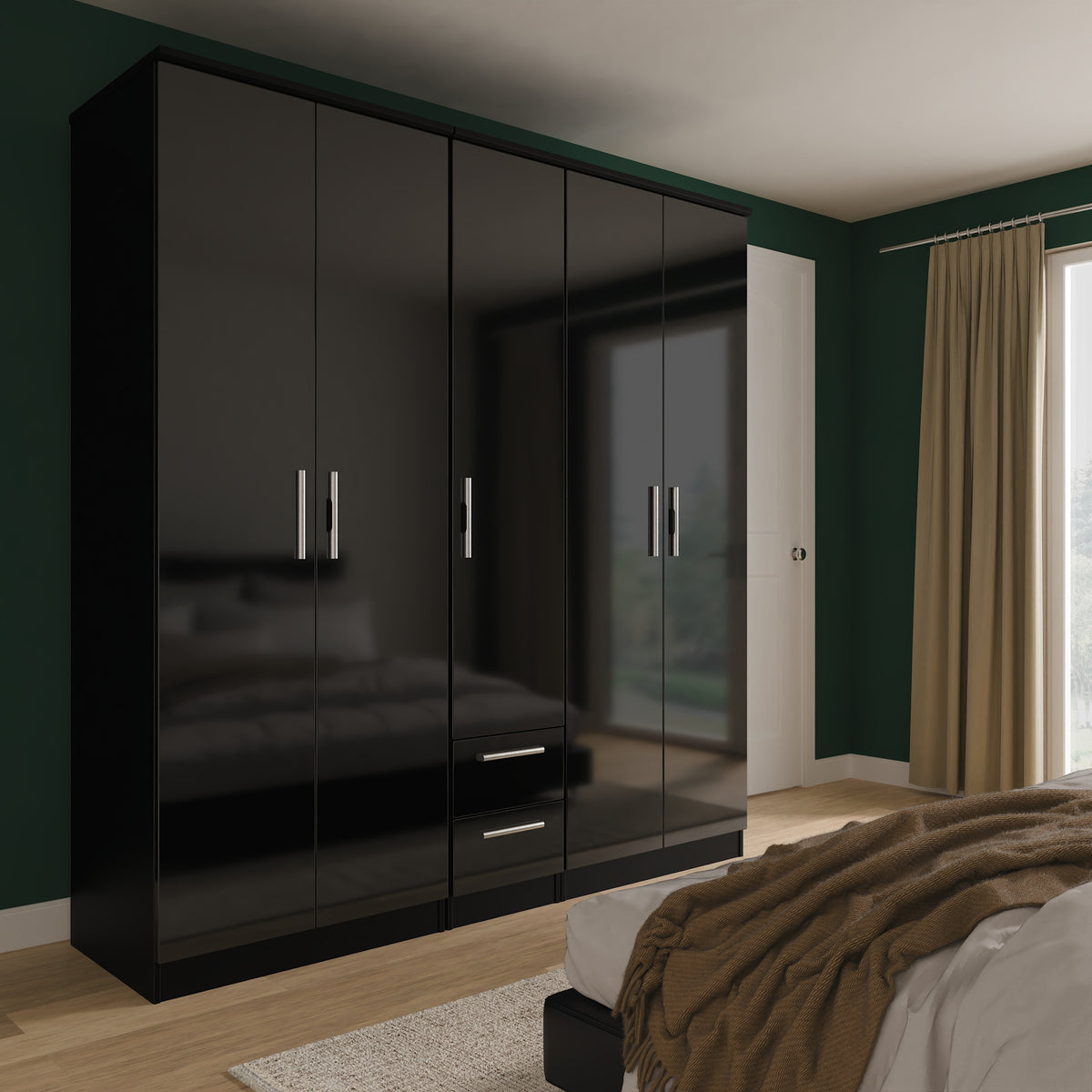 Knightsbridge Tall 5 Door 2 Drawer Wardrobe