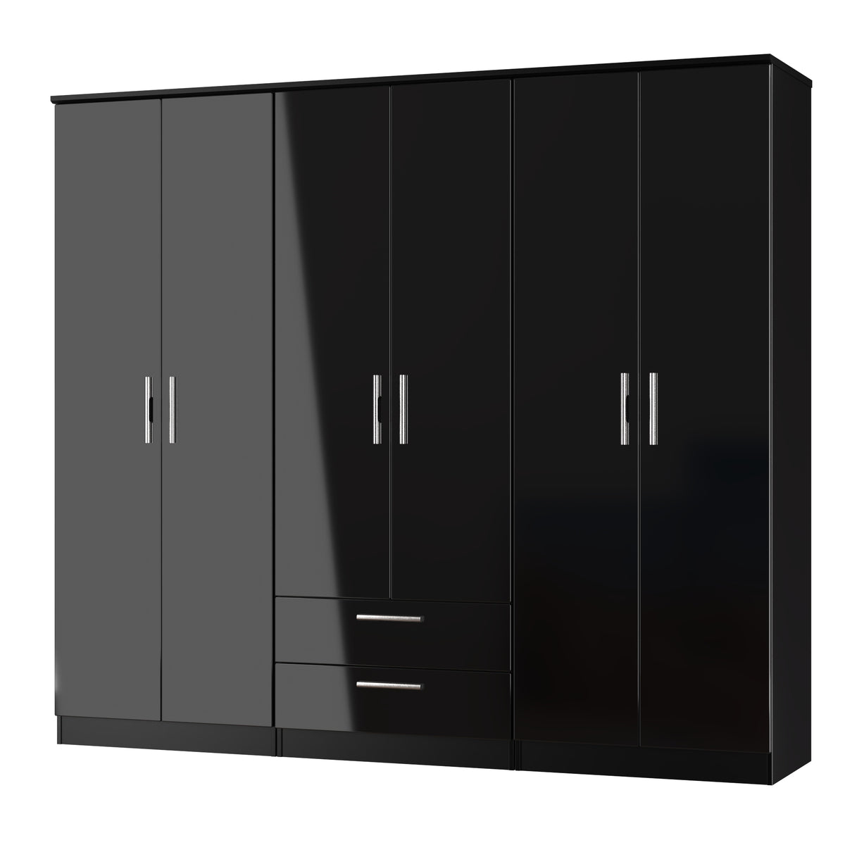 Knightsbridge Tall 6 Door 2 Drawer Double Wardrobe